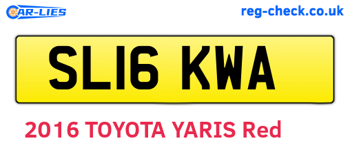 SL16KWA are the vehicle registration plates.