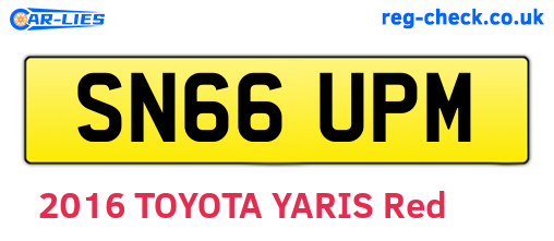 SN66UPM are the vehicle registration plates.
