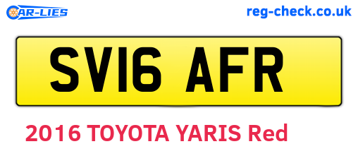 SV16AFR are the vehicle registration plates.