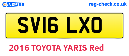 SV16LXO are the vehicle registration plates.