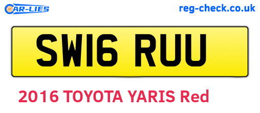 SW16RUU are the vehicle registration plates.