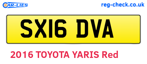 SX16DVA are the vehicle registration plates.