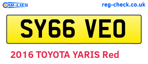 SY66VEO are the vehicle registration plates.