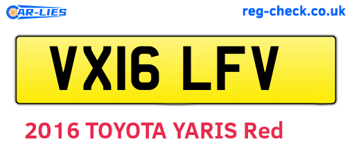 VX16LFV are the vehicle registration plates.