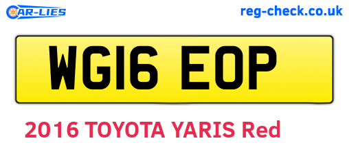 WG16EOP are the vehicle registration plates.