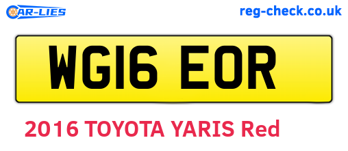 WG16EOR are the vehicle registration plates.