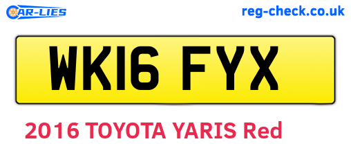 WK16FYX are the vehicle registration plates.