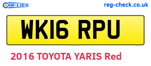 WK16RPU are the vehicle registration plates.