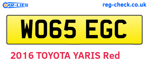 WO65EGC are the vehicle registration plates.