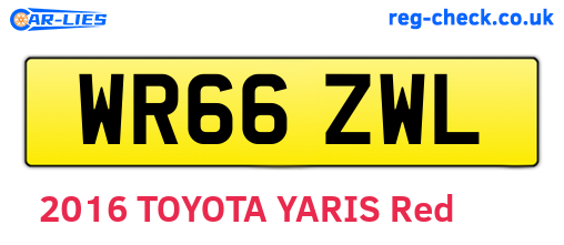 WR66ZWL are the vehicle registration plates.