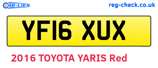 YF16XUX are the vehicle registration plates.