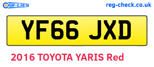 YF66JXD are the vehicle registration plates.