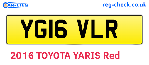 YG16VLR are the vehicle registration plates.