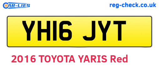 YH16JYT are the vehicle registration plates.
