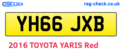 YH66JXB are the vehicle registration plates.