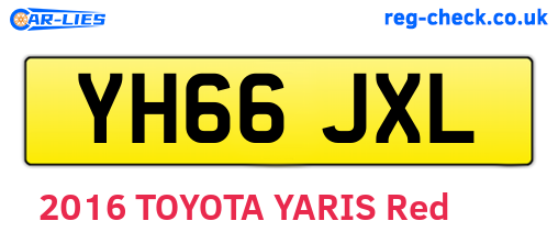 YH66JXL are the vehicle registration plates.
