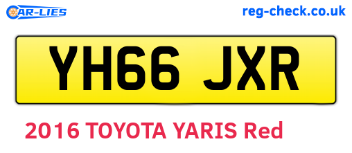 YH66JXR are the vehicle registration plates.
