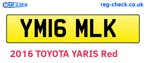 YM16MLK are the vehicle registration plates.