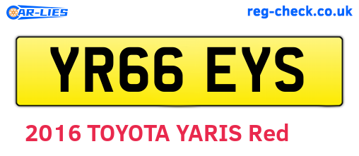 YR66EYS are the vehicle registration plates.