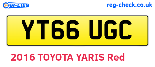 YT66UGC are the vehicle registration plates.