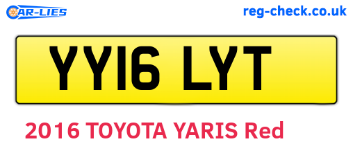 YY16LYT are the vehicle registration plates.
