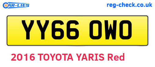 YY66OWO are the vehicle registration plates.