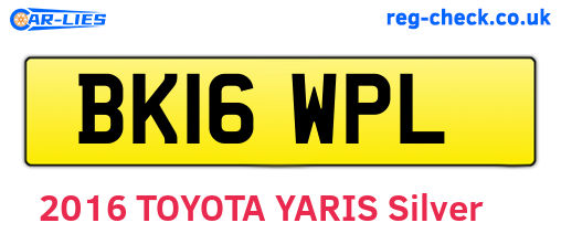 BK16WPL are the vehicle registration plates.