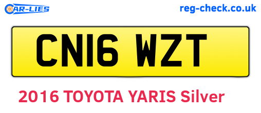 CN16WZT are the vehicle registration plates.