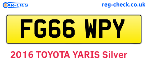 FG66WPY are the vehicle registration plates.