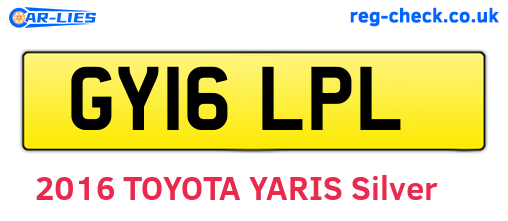 GY16LPL are the vehicle registration plates.