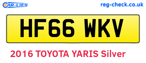 HF66WKV are the vehicle registration plates.
