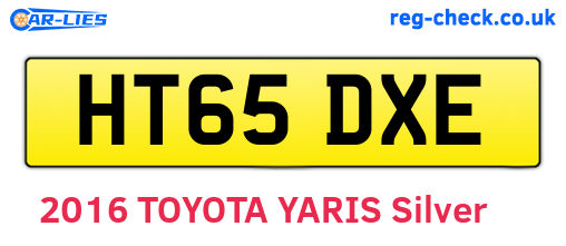HT65DXE are the vehicle registration plates.