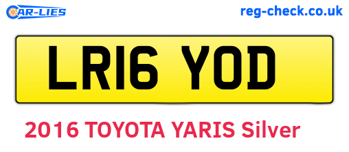 LR16YOD are the vehicle registration plates.