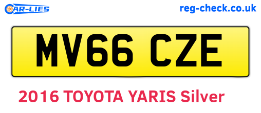 MV66CZE are the vehicle registration plates.