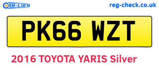 PK66WZT are the vehicle registration plates.