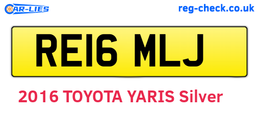 RE16MLJ are the vehicle registration plates.