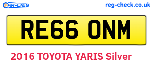 RE66ONM are the vehicle registration plates.