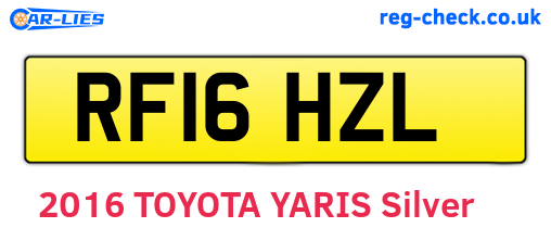 RF16HZL are the vehicle registration plates.