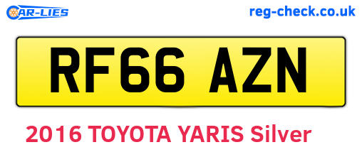 RF66AZN are the vehicle registration plates.