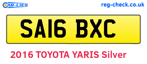 SA16BXC are the vehicle registration plates.
