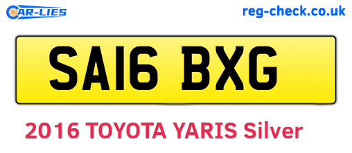 SA16BXG are the vehicle registration plates.