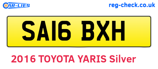 SA16BXH are the vehicle registration plates.