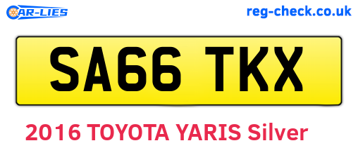 SA66TKX are the vehicle registration plates.