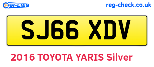 SJ66XDV are the vehicle registration plates.