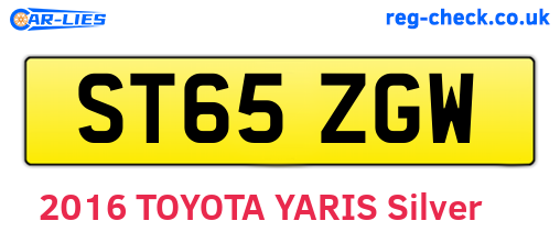 ST65ZGW are the vehicle registration plates.