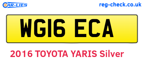 WG16ECA are the vehicle registration plates.