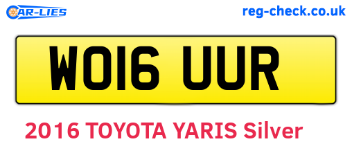 WO16UUR are the vehicle registration plates.
