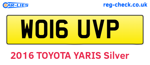 WO16UVP are the vehicle registration plates.