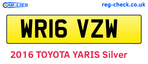 WR16VZW are the vehicle registration plates.