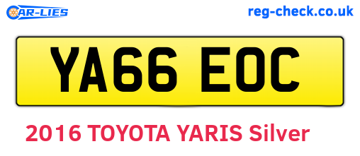 YA66EOC are the vehicle registration plates.